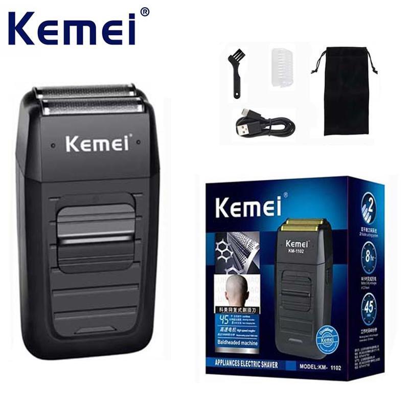 Kemei-1102 Rechargeable Cordless Shaver for Men Beard Shaver Machine Twin Blade