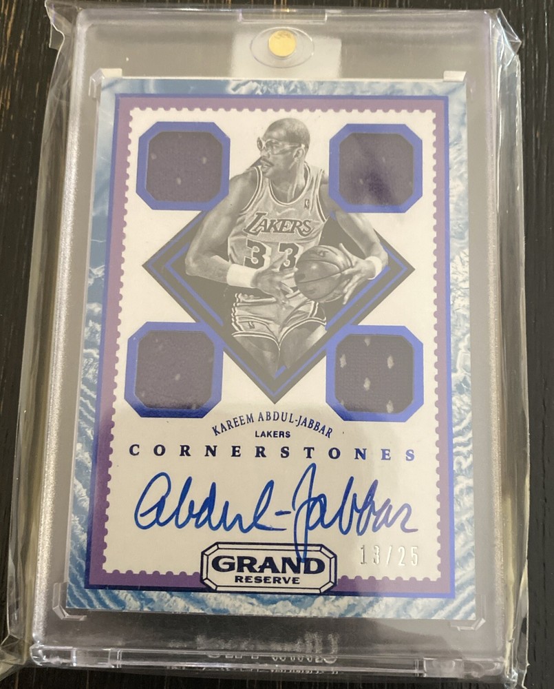Kareem Abdul-Jabbar 13/25 Patch Auto 2016-17 Panini Grand Reserve Cornerstones