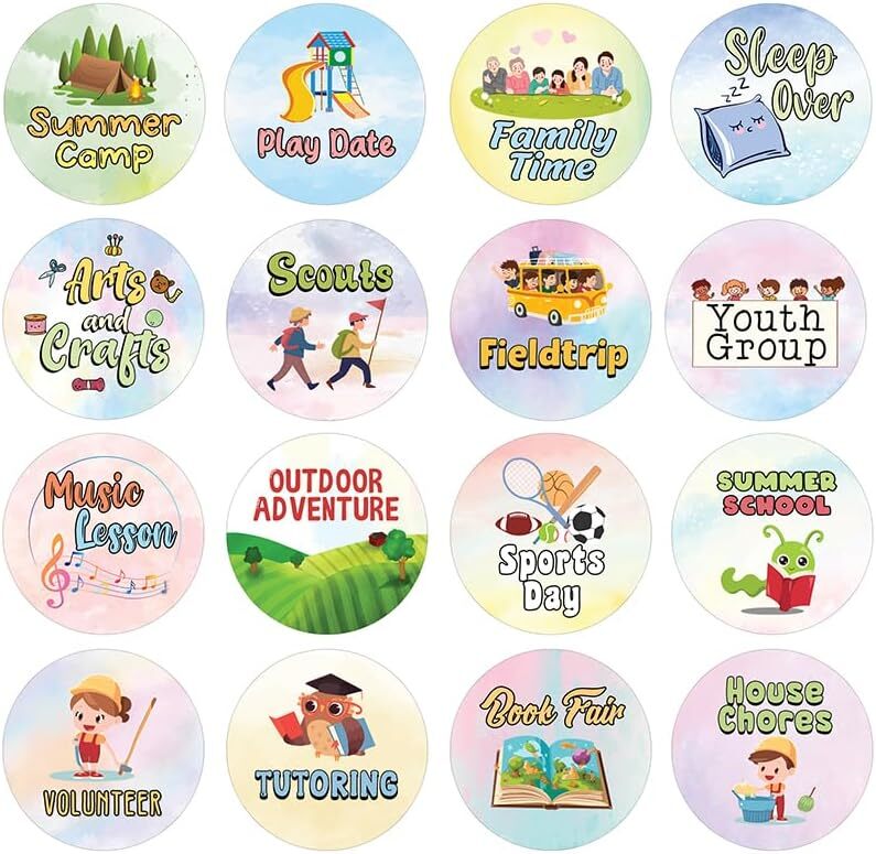 Engaging Kid Activities Stickers - 20 Sets with 16 Unique Designs