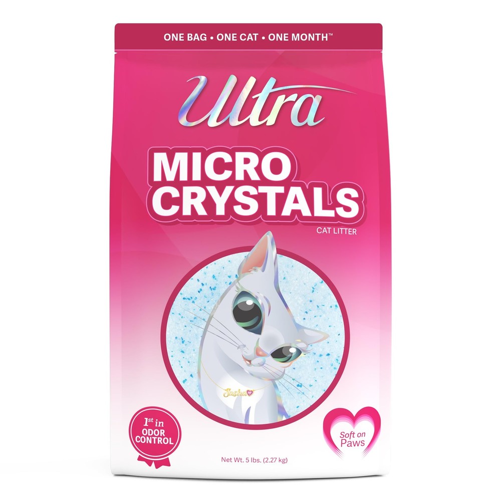Micro Crystals Cat Litter 99.9% Dust Free Soft Paws Fragrance Free 5L