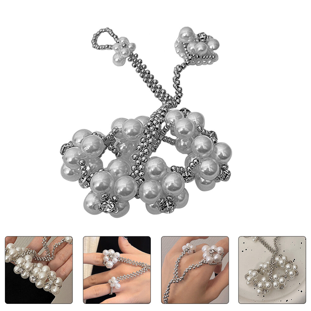 Party Women Decor Finger Ring Chain Bracelet Wrist Straps Bride