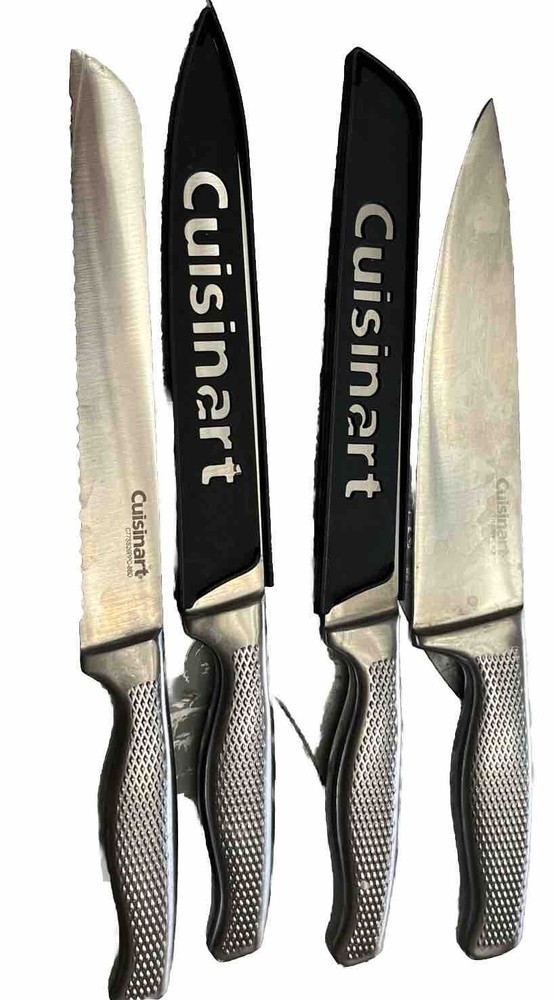 Cuisinart Graphix 4-Piece Knife Set with 8-Inch Chef and Bread Knives in Stainless Steel
