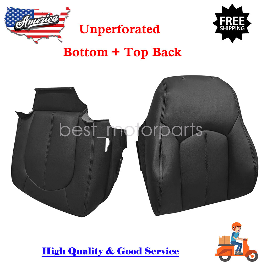 08-13 Cadillac CTS Black Leather Seat Cover Bottom Top Unperforated