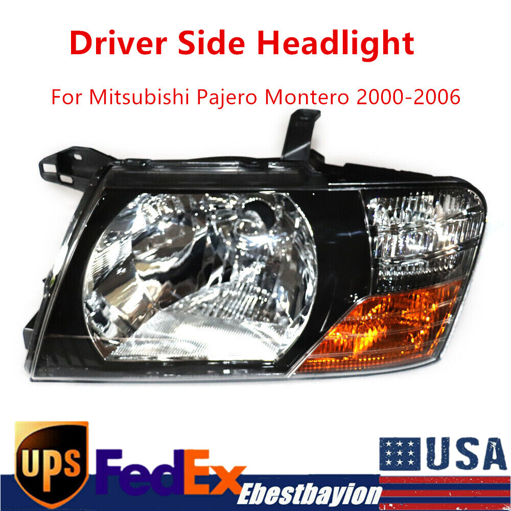 Left Driver Side Headlight Head Lamp For Mitsubishi Pajero Montero 2000-2006