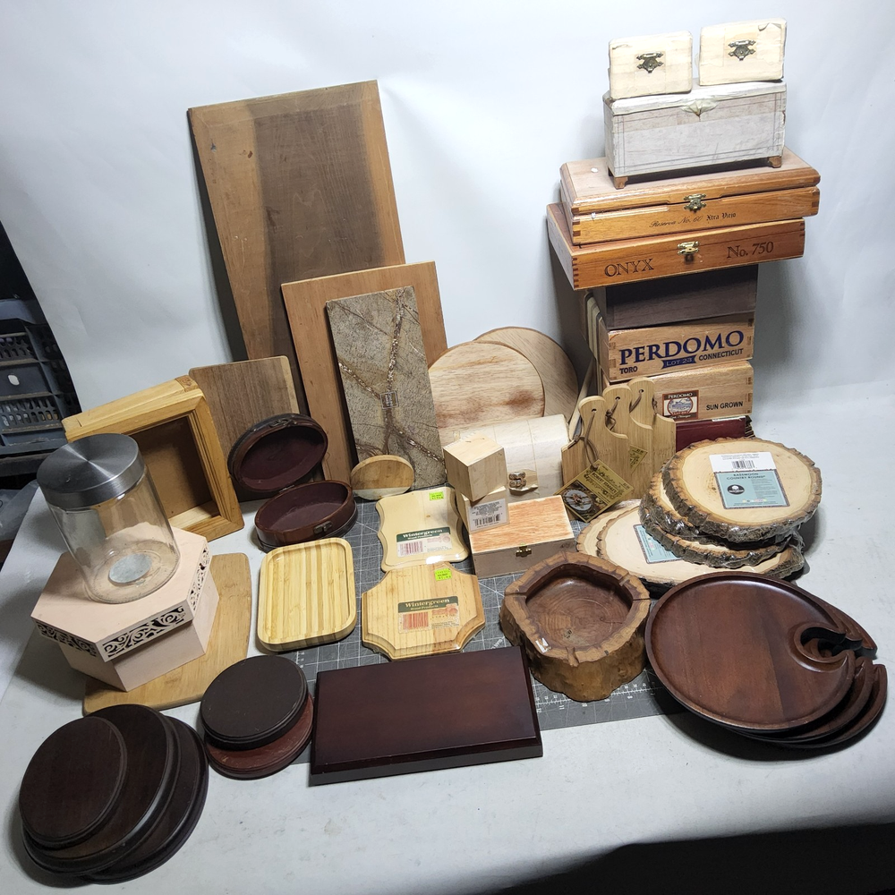 46 wood crafting laser etching supplies upcycle blanks bases rounds cigar boxes