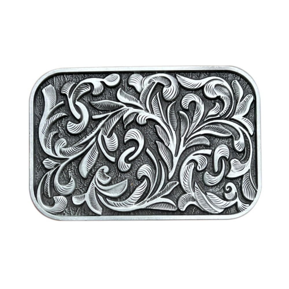Western Belt Buckle for Men Women Cowboy Rodeo Vintage Style Wear Floral Pattern