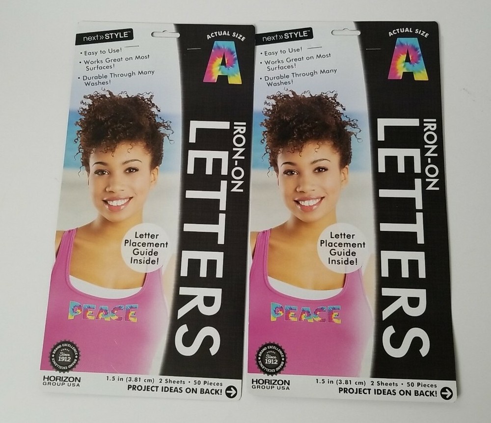 Iron On Letters, Lot Of 2- Next Style Tie Dye 1.5