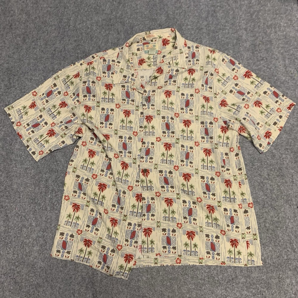 Reyn Spooner Hawaii XL Short Sleeve Silk Regency Jacquard Shirt Classic Fit