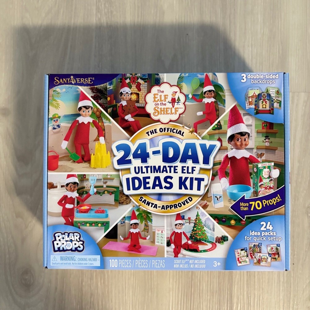 The Official Elf on the Shelf 24Day Ultimate Elf Idea Kit 100 Piec Prop Backdrop