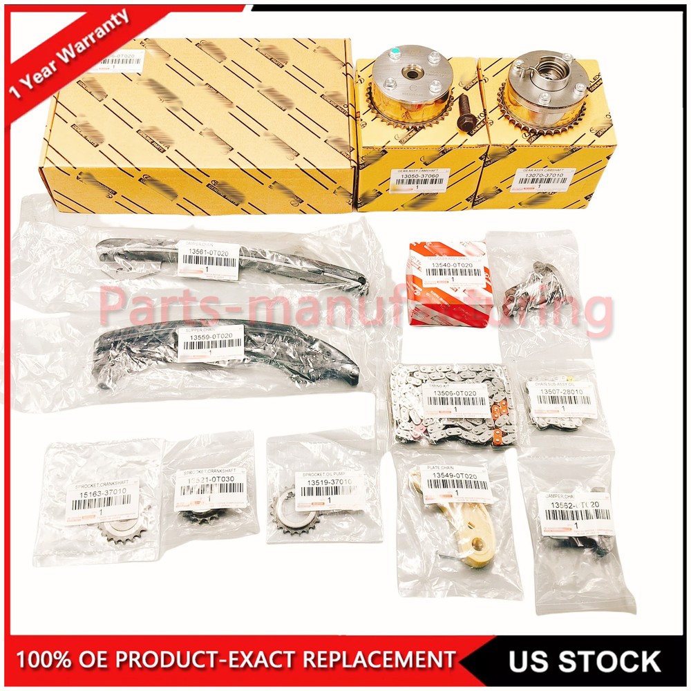 OEM Timing Chain Kit VVT Gears Fit 08-15 Toyota Corolla Scion xD 1.8L 2ZRFE