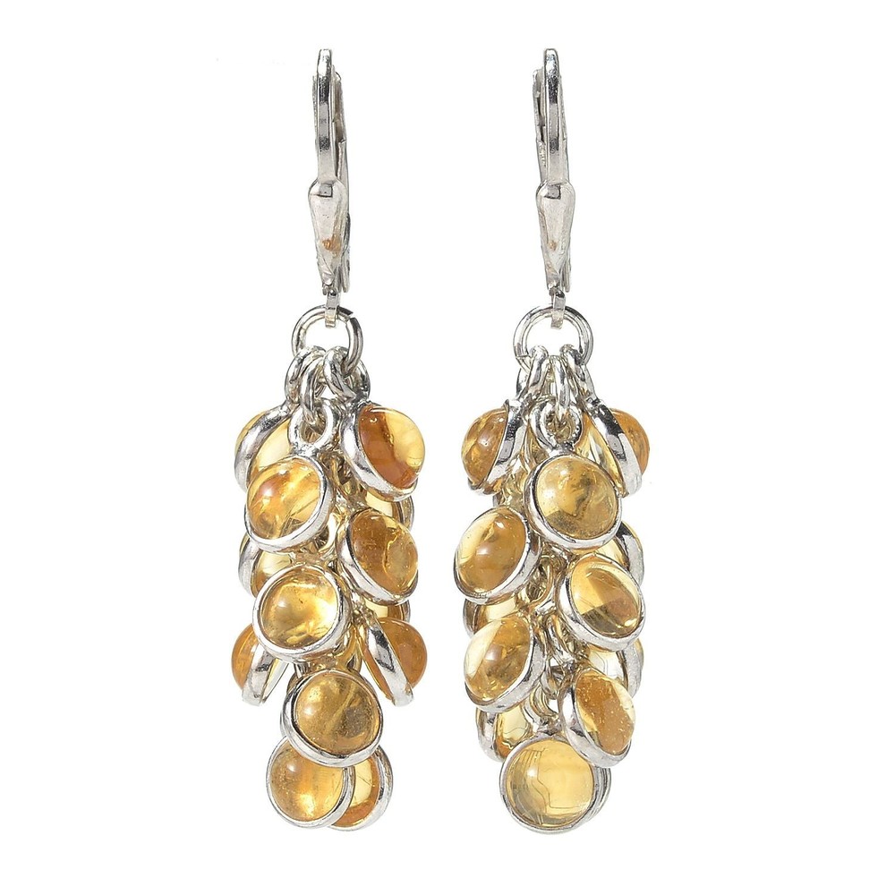 Elegant 925 Sterling Silver Citrine Chandelier Earrings for Women