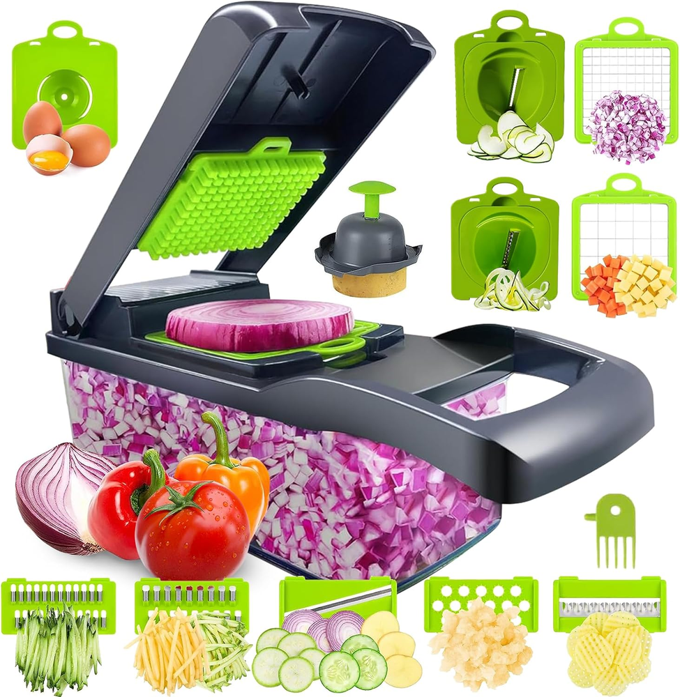 Vegetable Chopper, Onion Chopper,  15 in 1 Multifunctional Food Chopper, Veggie