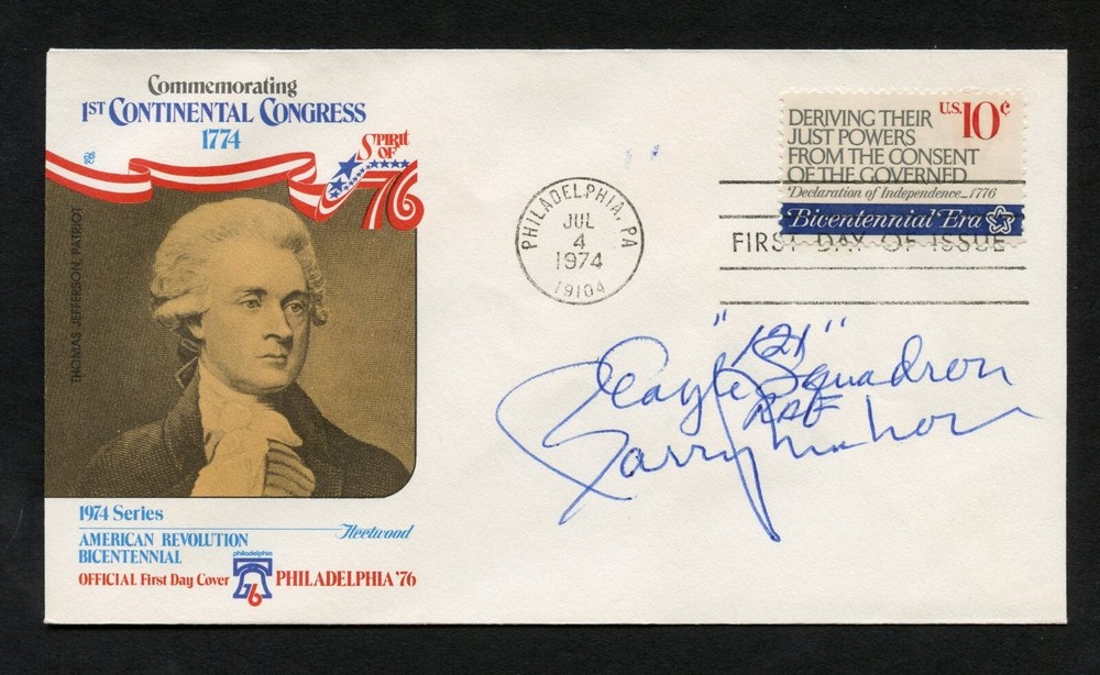 Jackson Barrett Mahon d1999 signed autograph auto First Day Cover WWII ACE RAF
