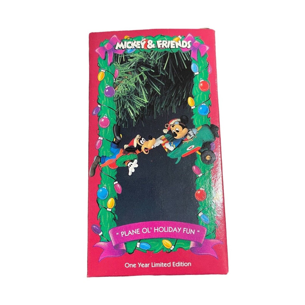 Enesco Mickey and Goofy Plane Ol Holiday Fun Christmas Ornament