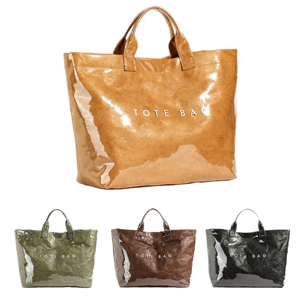 Large Capacity Letter Print Tote Bag Easy Clean Casual Handbag