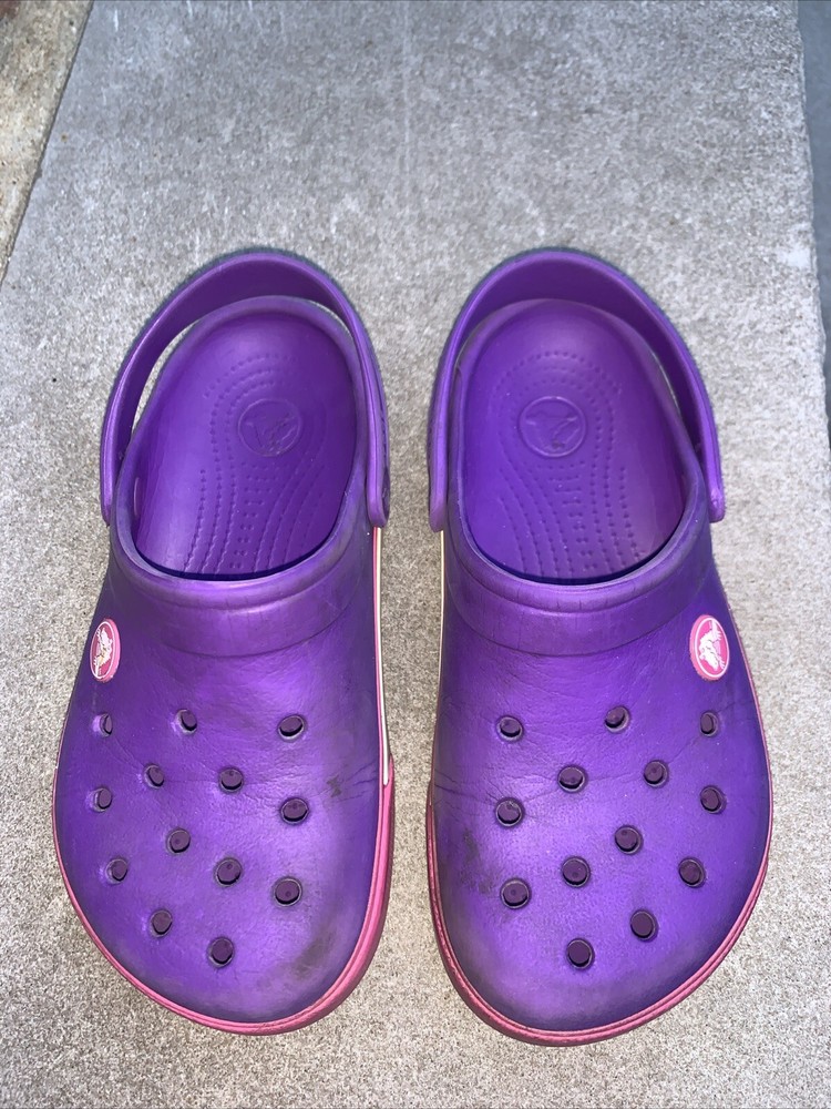 Crocs Toddler Kids Crocband II Clogs Blue White Red Size 12/13 C