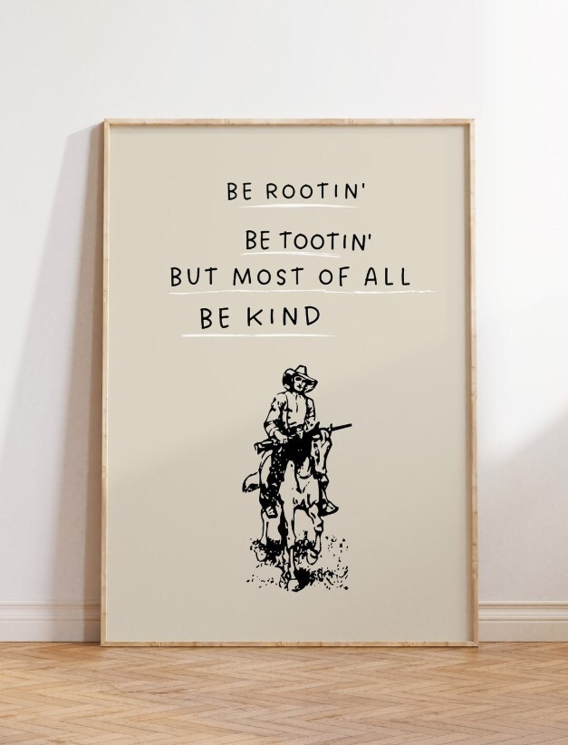 Cowboy Quote Print Minimalist Western Wall Art Horseback Riding Poster