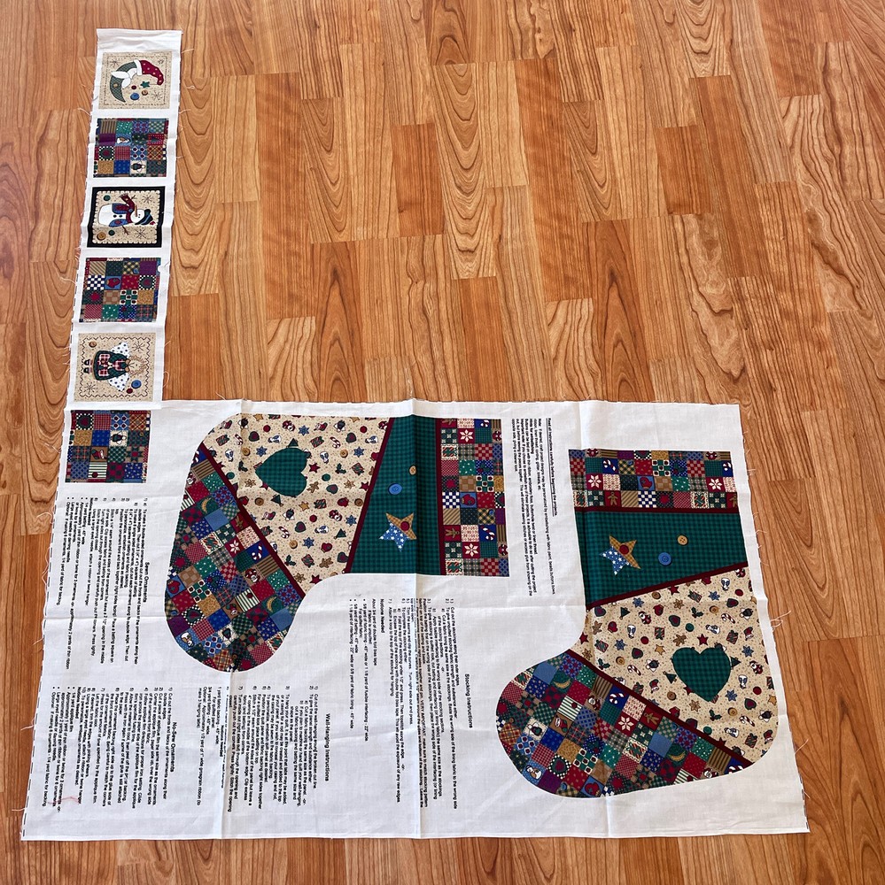 country patchwork cut and sew stocking and ornaments cranston