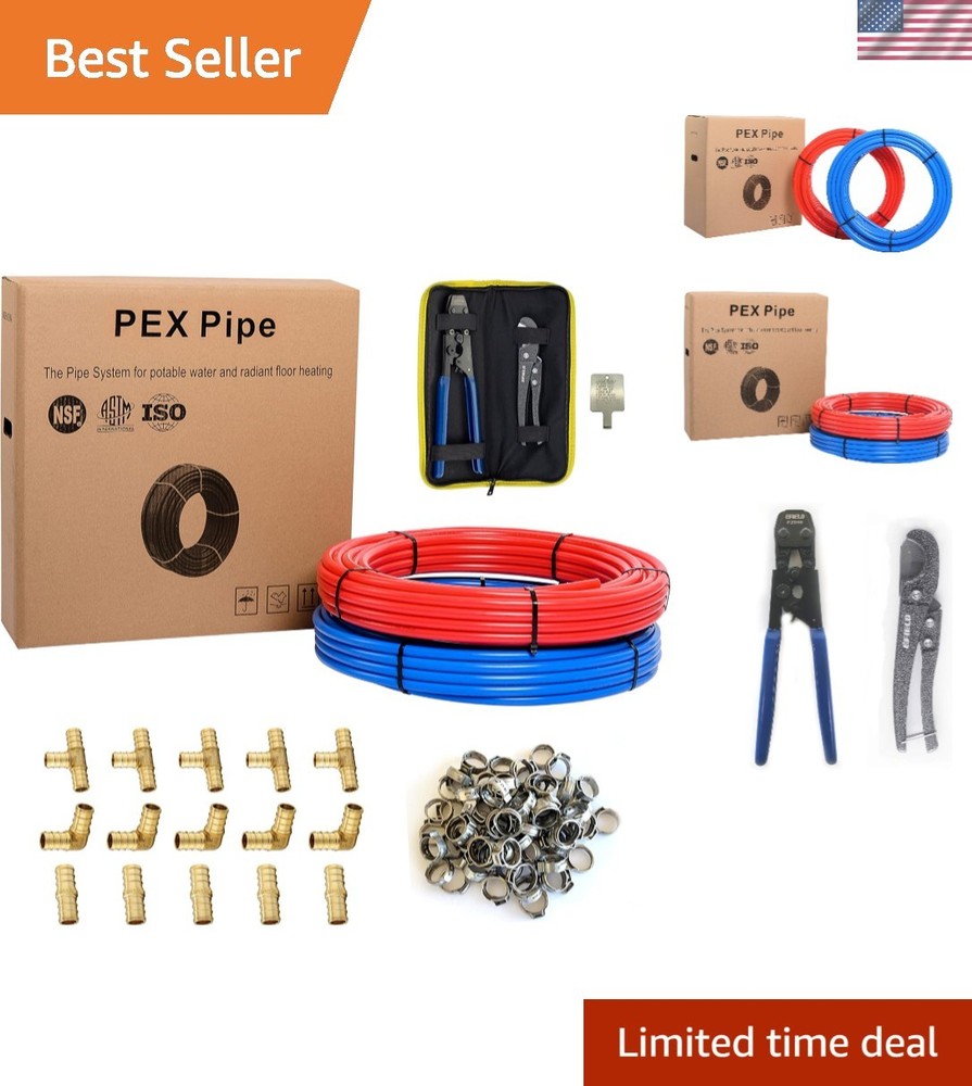 1/2 Inch PEX-b Pipe with Brass Fittings - Potable Water & Plumbing