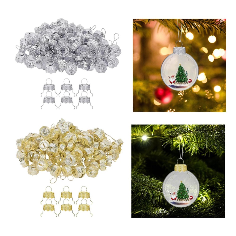 50 Pieces Christmas Ornament Tops Caps for Ceramic or Glass DIY Decorations