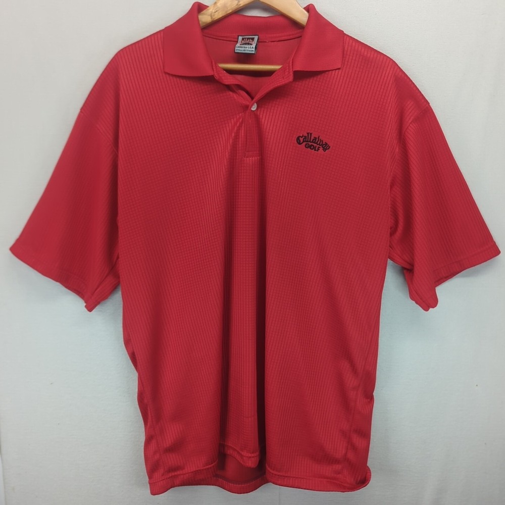 Callaway California USA Mens Red Short Sleeve Golf Polo Shirt