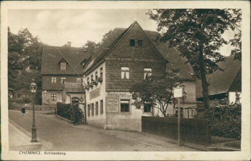 Postcard Chemnitz Schlossberg restaurant inn Saxony (no. 9823)