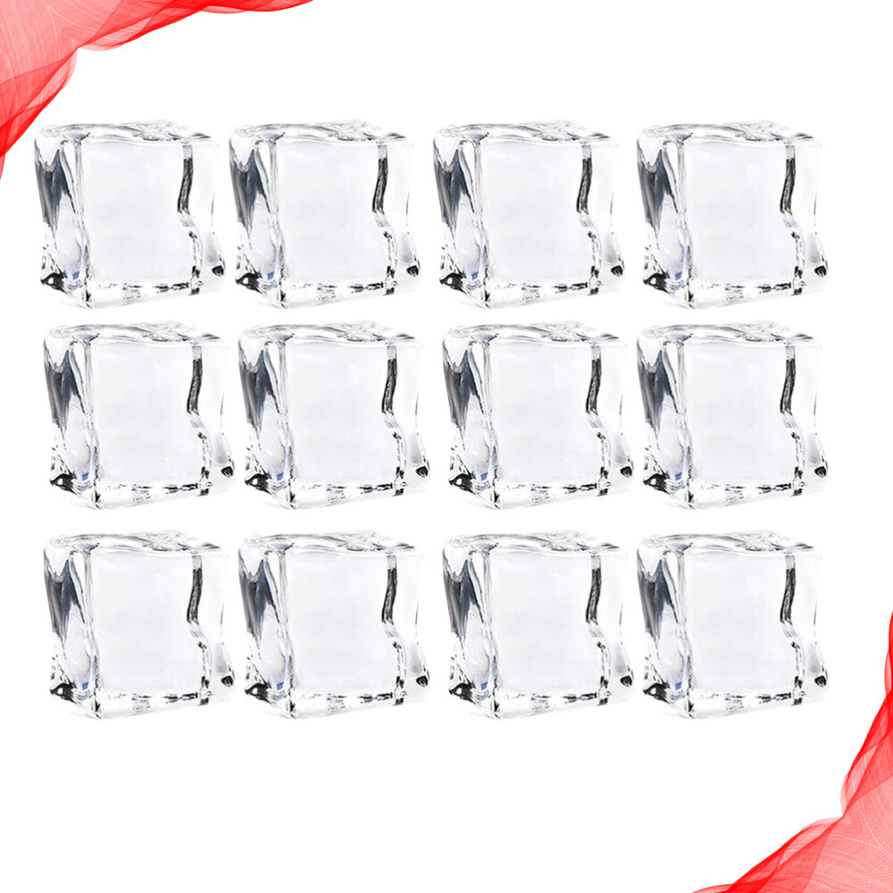 48 Pcs Reusable Ice Cubes Props Ornaments Steel Storage Container for Freezer