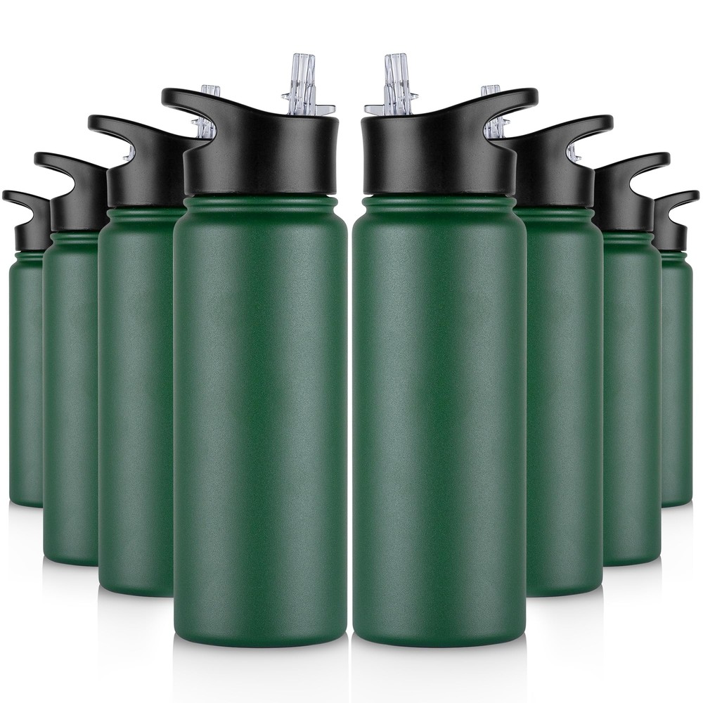 24 oz Insulated Water Bottle Bulk 8 Pack, Stainless Steel Sports Water Bottle...