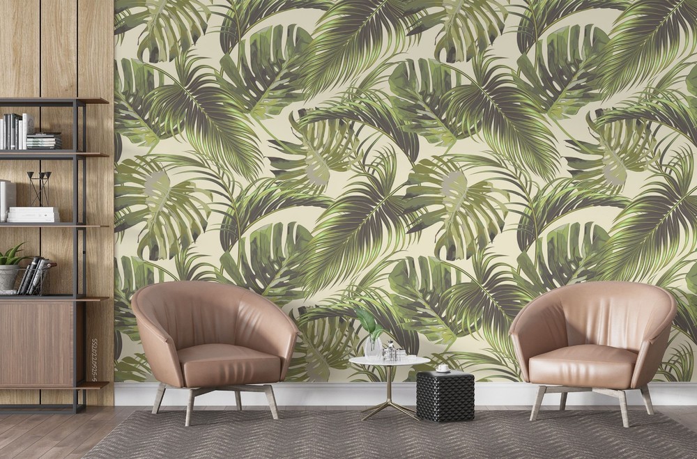 3D Green Plants Leaves Pattern Wall Murals Wallpaper Murals Wall Sticker