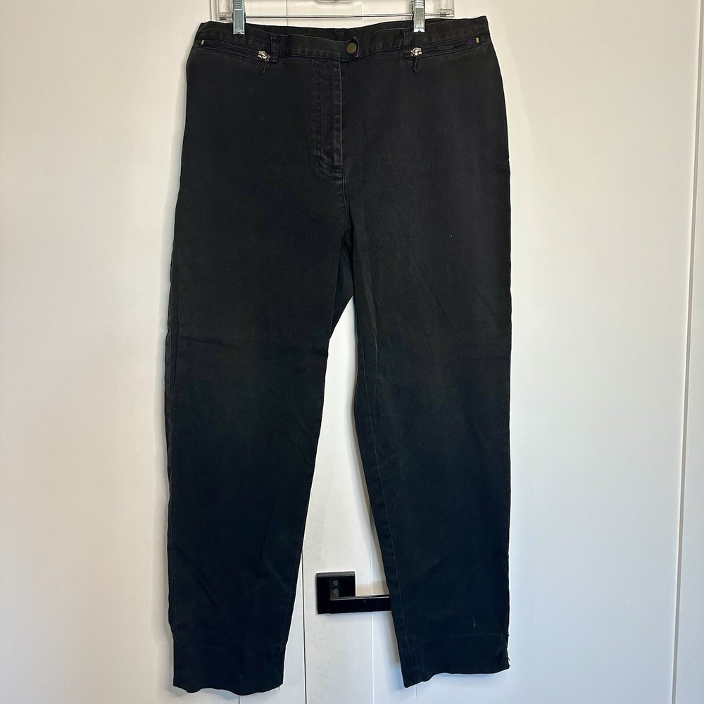 Lauren Ralph Lauren chino pant black 16W plus size high waisted straight leg