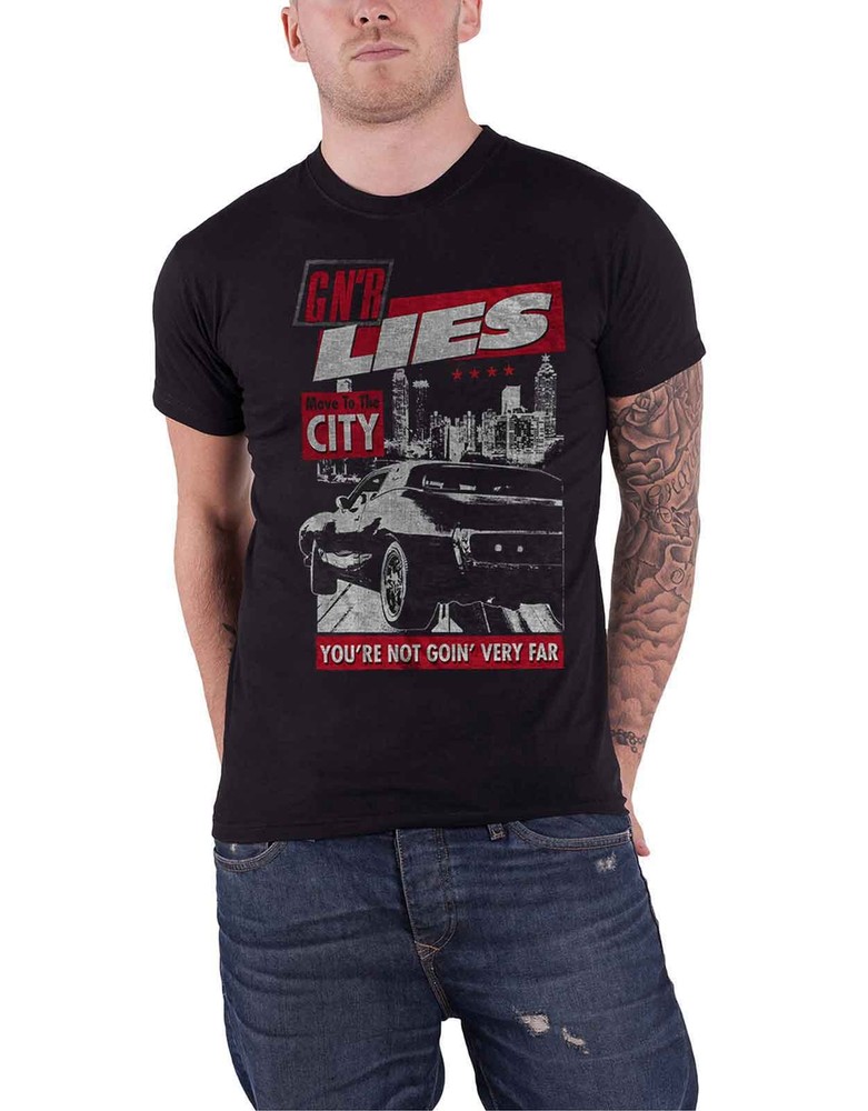 Guns N Roses Move To The City Logo Band Official Black Mens T-Shirt