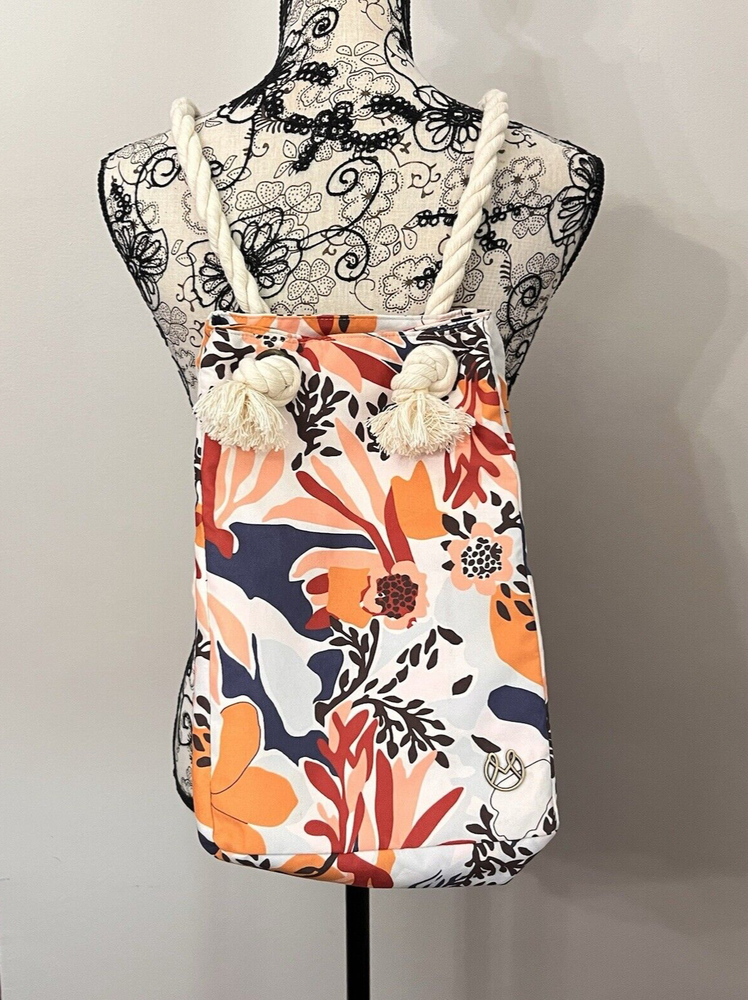 Maaji Floral Drawstring Rope Backpack Bucket Bag Multicolor