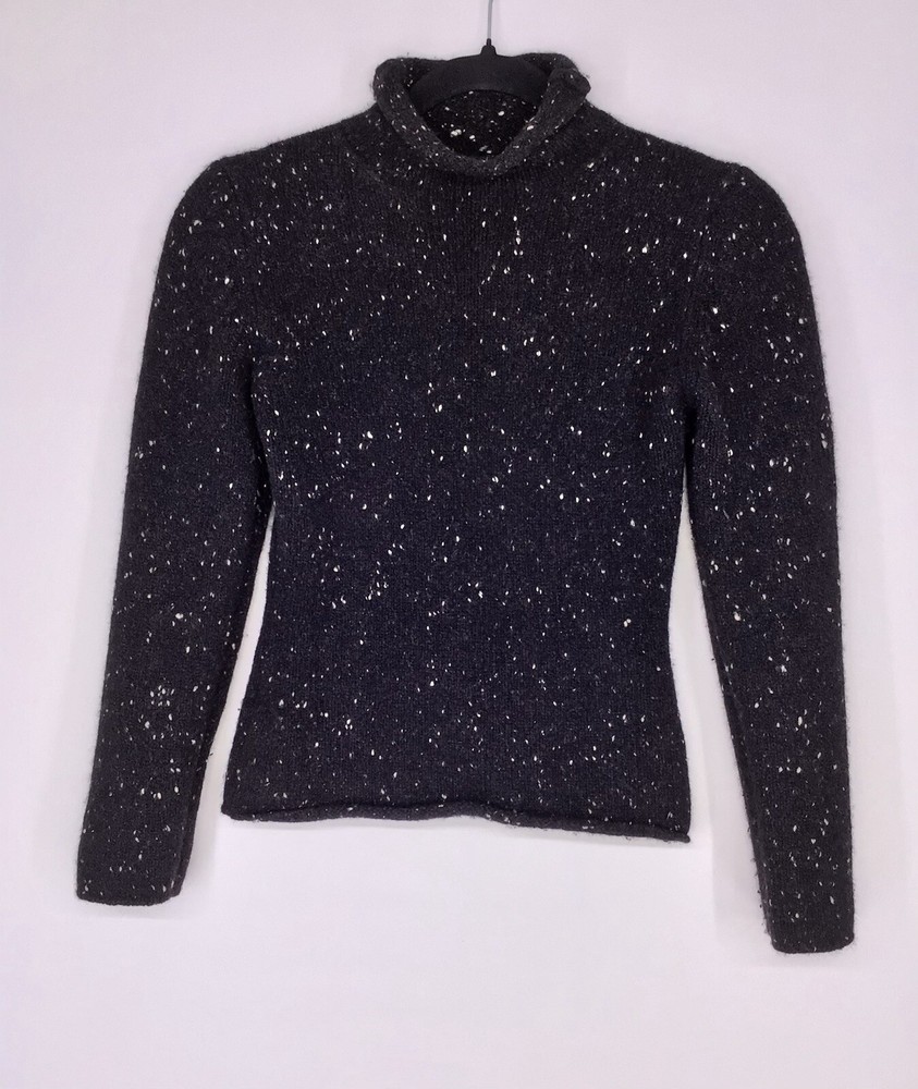 BURBERRY London Women's Black Wool Cashmere Blend Mock Neck Sweater Size XS