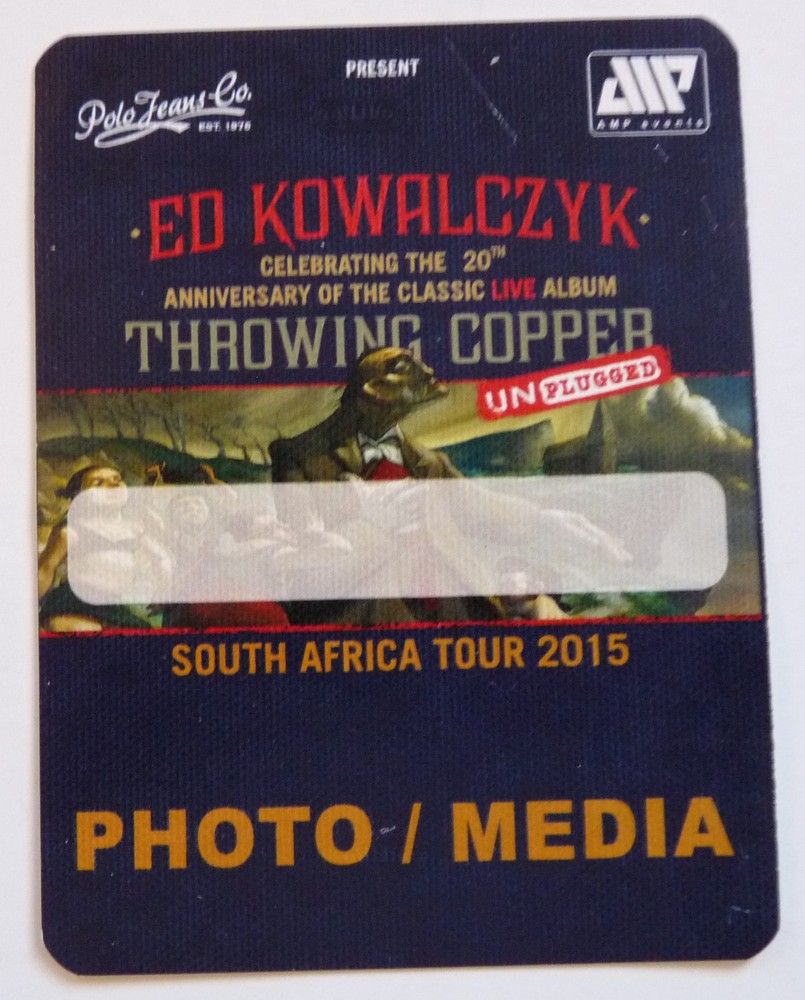 LIVE Ed Kowalczyk 2015 S Africa Photo Media Concert Tour Backstage Pass D7