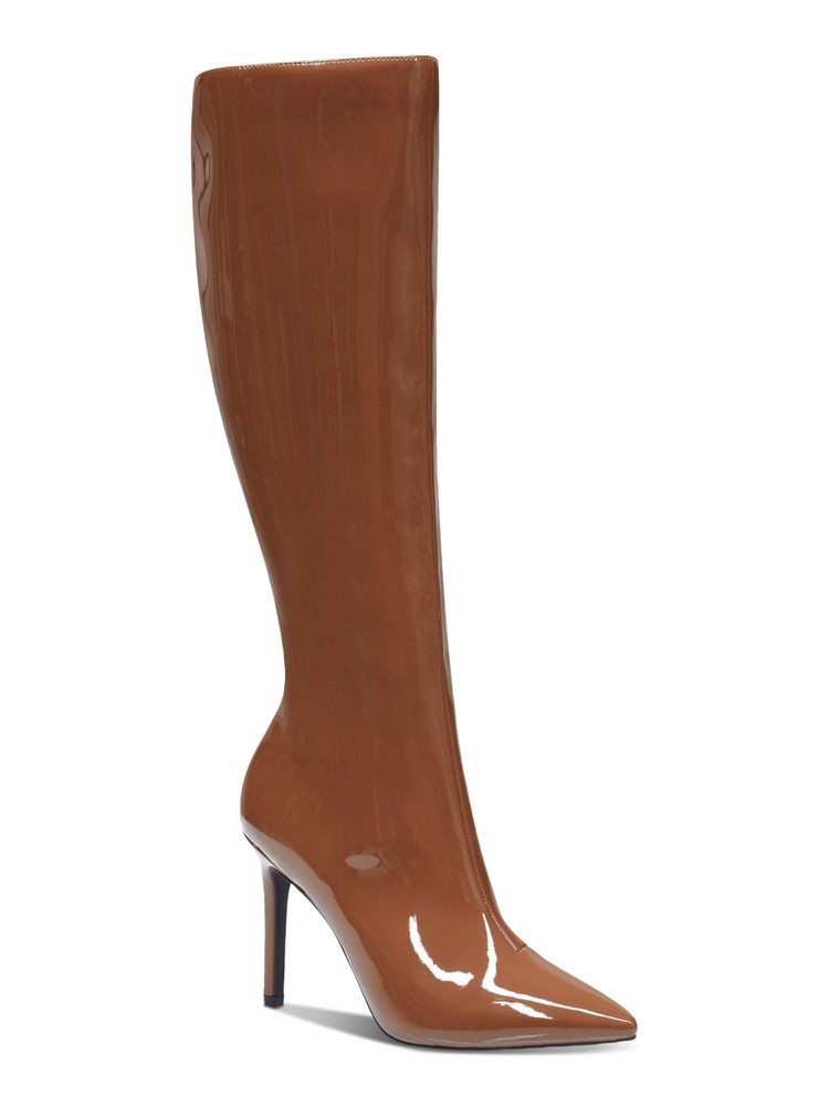 INC Womens Cognac Brown Goring Rajelp Pointed Toe Stiletto Boots Shoes 7.5 M