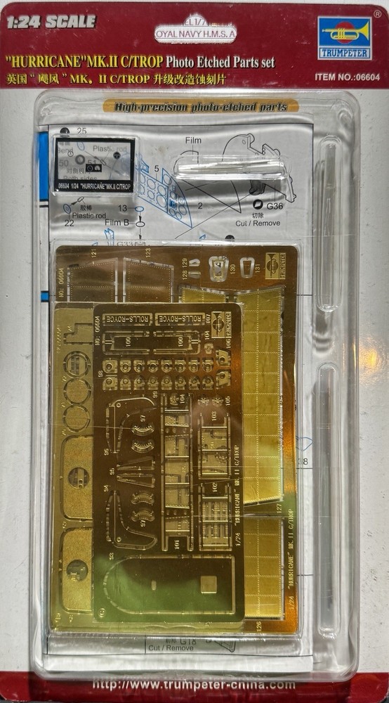 Trumpeter 1/24 Hawker Hurricane IIC Photo Etched Parts Set New