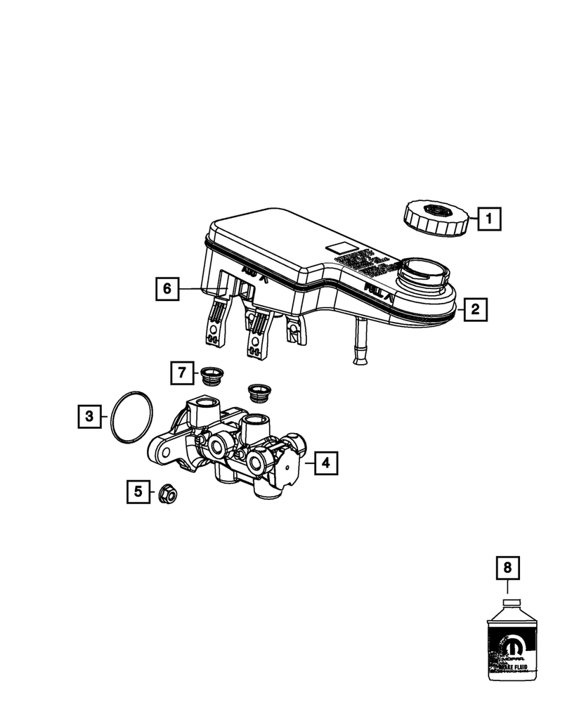 Genuine Mopar Brake Master Cylinder 68155423AD