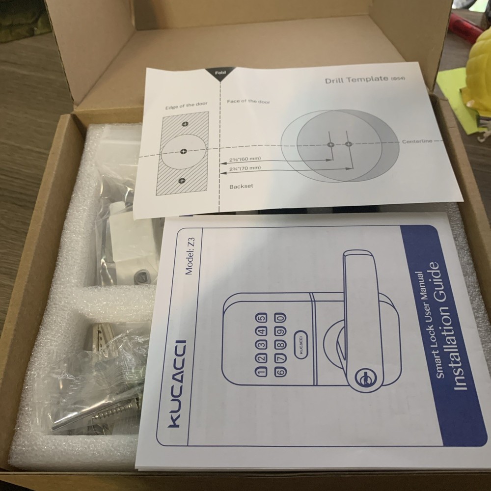 Kucacci Smart Lever Keyless Entry Door Lock Black Z3