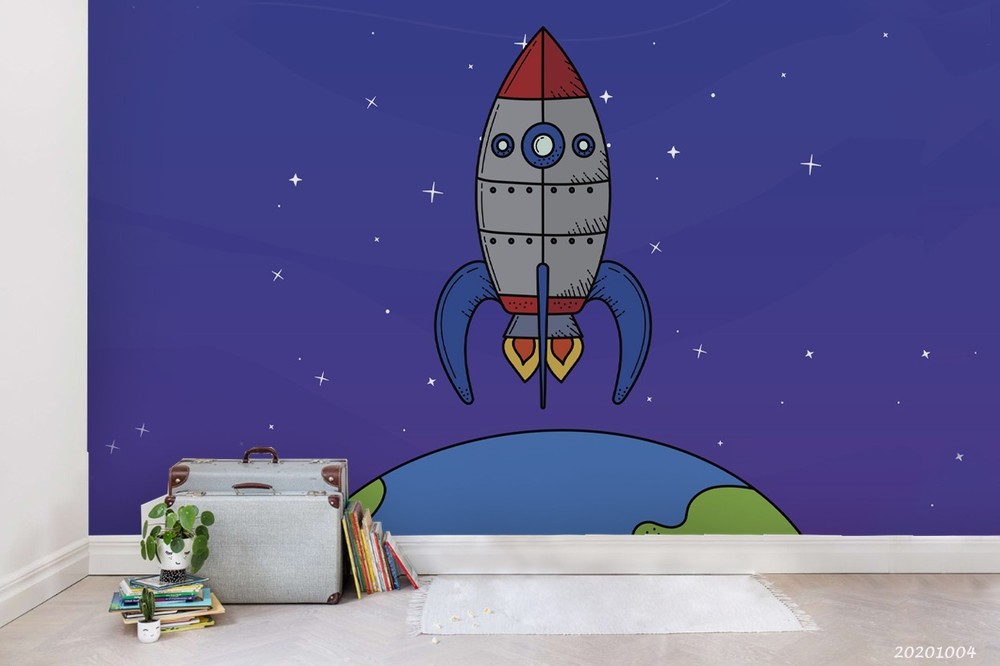 3D Space Rocket Planet Illustration Wall Murals Wallpaper Murals Wall Sticker 29