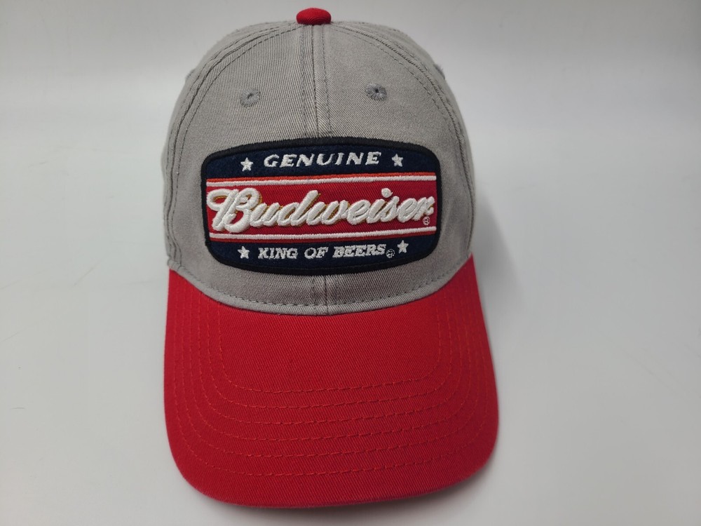 Budweiser King of Beers Snapback Hat Cap Bud Baseball Casual Men Women Gray Red