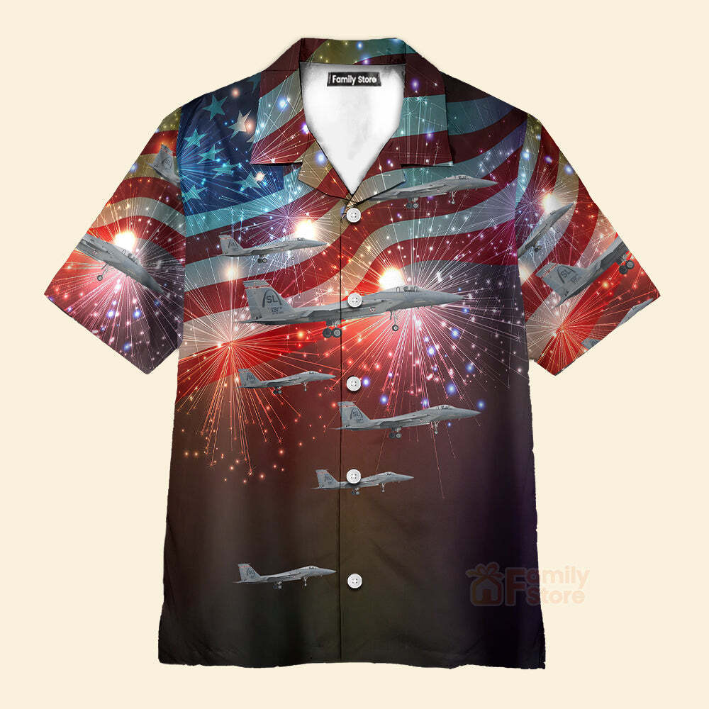 Missouri Air National Guard F-15 Eagle 4th of July Hawaiian Shirt
