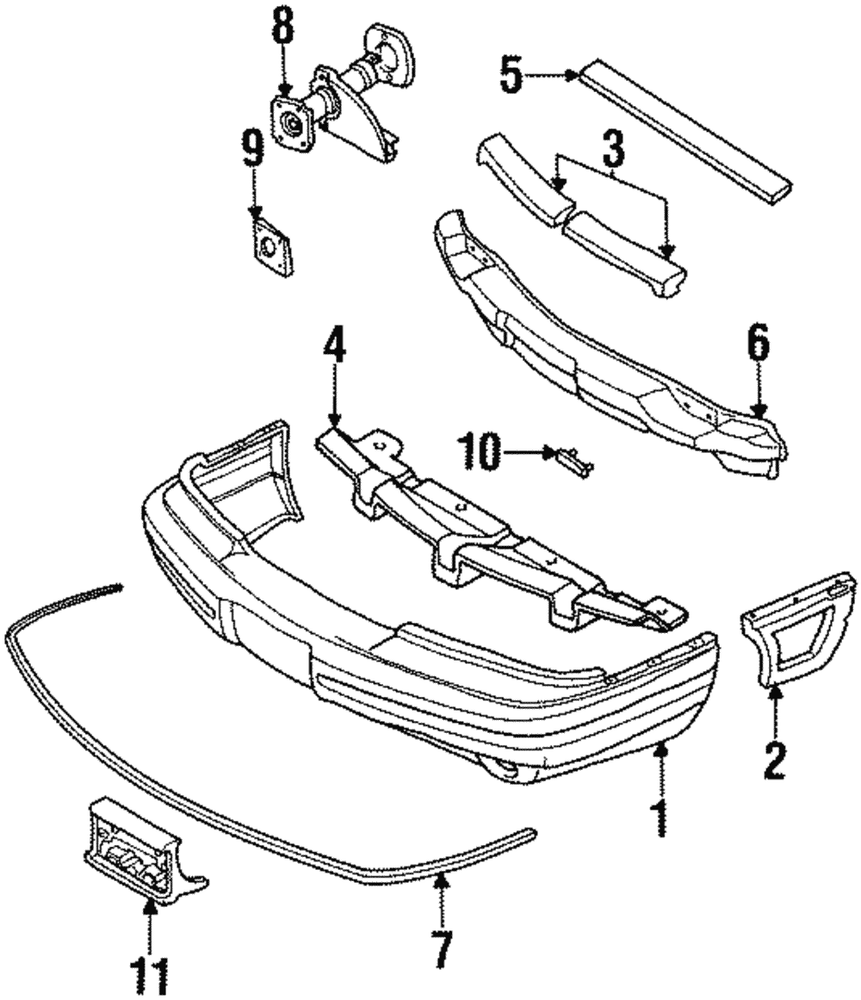 Genuine GM Reinforcement-F/Bpr Fascia-Right 25550386