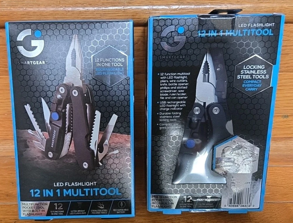 USB Rechargeable Flashlight Multi-Tool with 12-in-1 Features