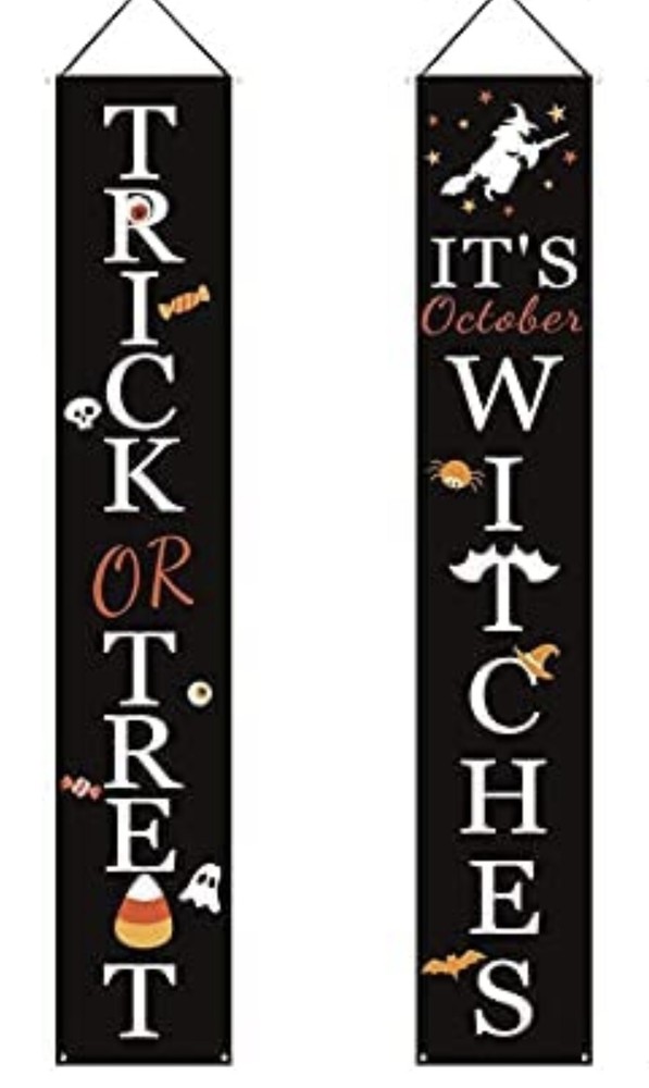 Halloween Banners Trick or Treat Its October Witches Wall Door Decorations 72
