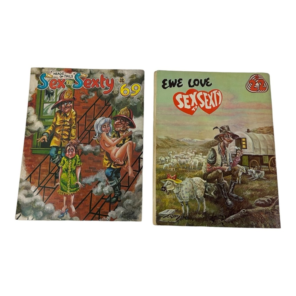 SEX TO SEXTY MAGAZINE #69 and #22 VINTAGE HUMOR ADULT BOOKS! PEEAIR DAVIS