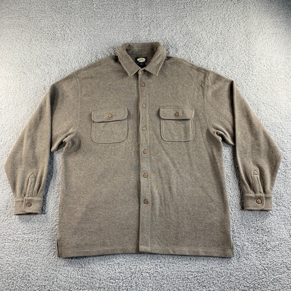 Tommy Bahama Mens XL Brown Shacket Button Up Sweater with Pockets