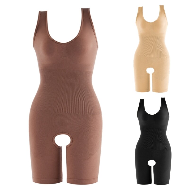 Women's Shapewear Bodysuit with Built-in Cup Waist Trainer & Full Body Compression