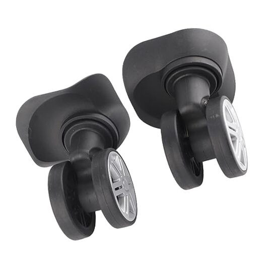 1 Pair Luggage Wheels, Suitcase Wheel for Camp and Travel Box Repair, Black