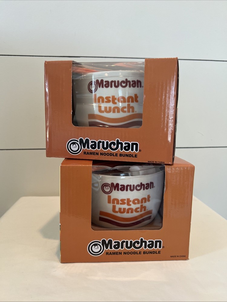 Maruchan Ceramic Ramen Bowl Set with Spoon Chopsticks and Holder
