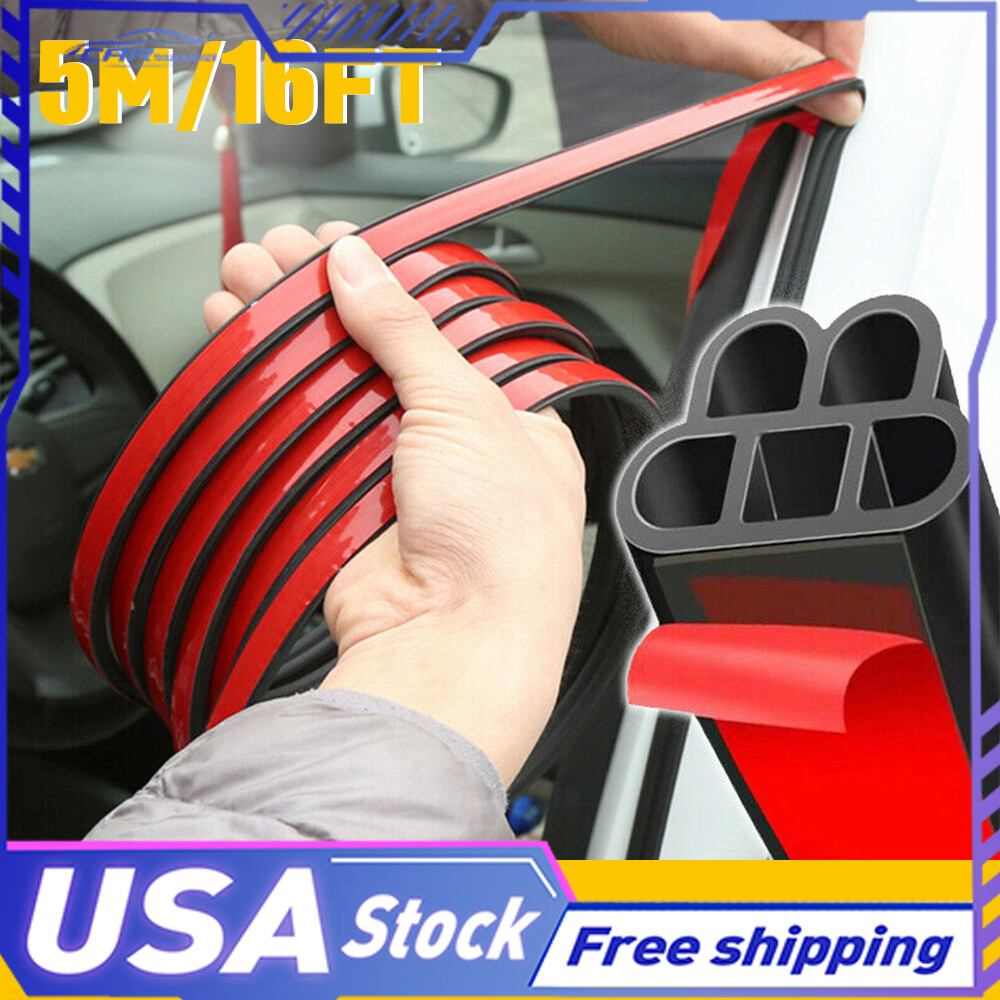 16FT Universal Door Car Rubber Seal Strip Hood Trim Edge Moulding Weatherstrip